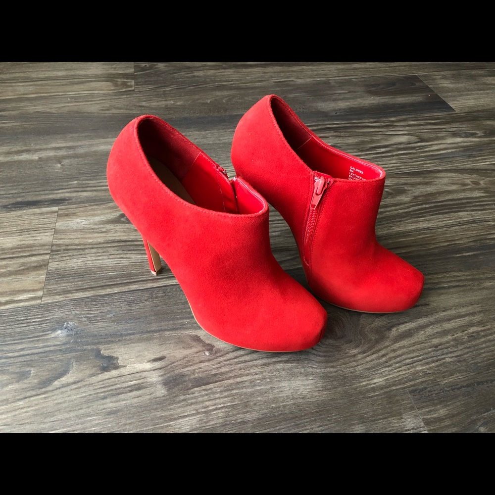 Steve Madden red high heel booties